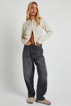 boohoo Cardigan en maille avec col entièrement zippé et détails soignés<Femme Pulls Et Gilets|Toutes Les Mailles