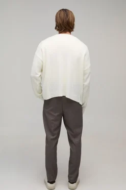 Cardigan En Maille Bouclée Décontracté À Coupe Ample Avec Logo