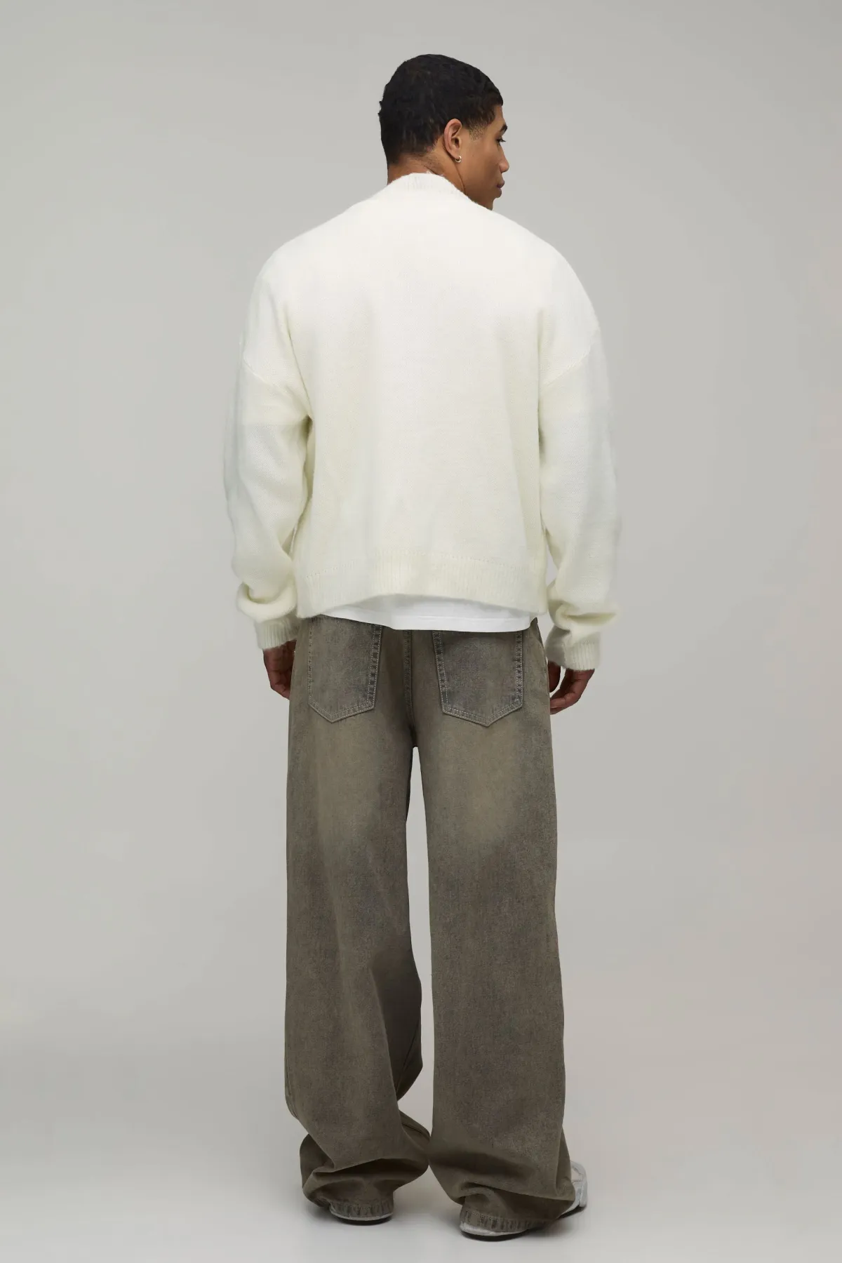 boohooMAN Cardigan en Maille Brossée Coupe Décontractée Oversize<Homme Tout Afficher|Maille
