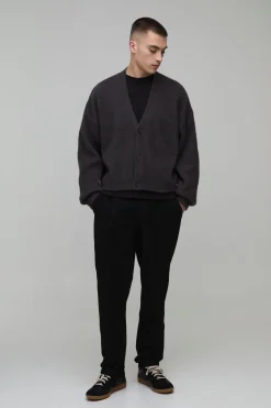 Cardigan en Maille Brossée Rétrécie