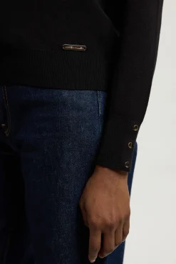 Cardigan En Maille À Col Avec Détails De Boutons-pression En Mélange De Viscose Petite