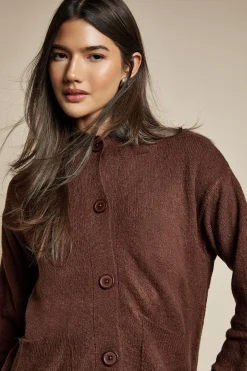 Cardigan en maille à col haut