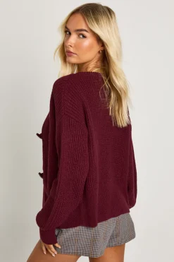 Cardigan en maille à col haut muni d'un bouton à bascule
