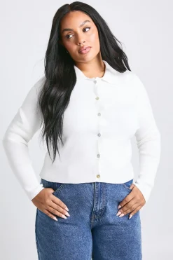 Cardigan en maille compacte à col prononcé