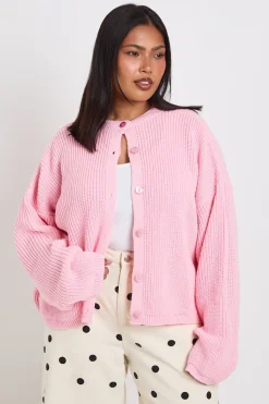 Cardigan En Maille Côtelée Grande Taille Avec Boutonnage