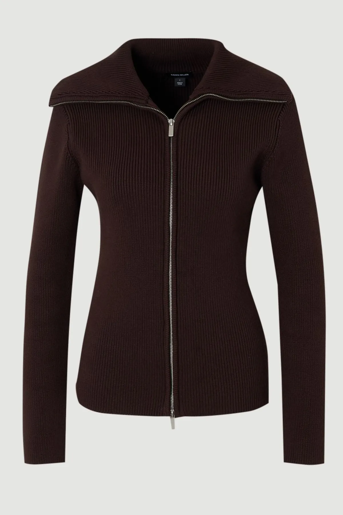 KarenMillen Cardigan en Maille de Coton à Col Zippé<Femme Pulls Et Gilets|Toutes Les Mailles