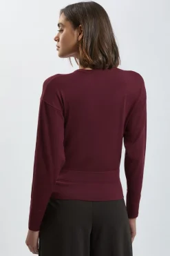 Cardigan En Maille De Viscose Mélangée À Manches Ballon Et Détails De Points Tricotés Forever