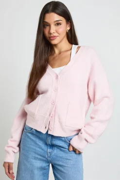 boohoo Cardigan En Maille Douce Col V Avec Poches Détail<Femme Pulls Et Gilets|Toutes Les Mailles