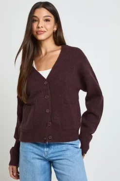 Cardigan En Maille Douce À Col V Avec Poches Détaillées