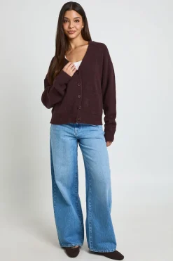 Cardigan En Maille Douce À Col V Avec Poches Détaillées