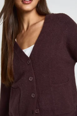 Cardigan En Maille Douce À Col V Avec Poches Détaillées