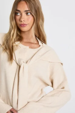 Cardigan en maille douce à coupe boxy et surimpression