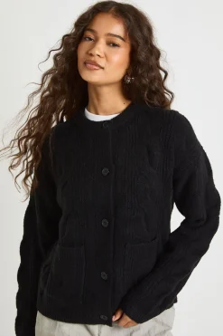 boohoo Cardigan en maille à détails de poche à câble<Femme Pulls Et Gilets|Toutes Les Mailles