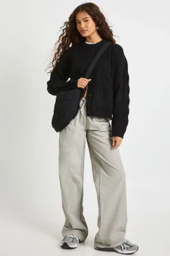 boohoo Cardigan en maille à détails de poche à câble<Femme Pulls Et Gilets|Toutes Les Mailles