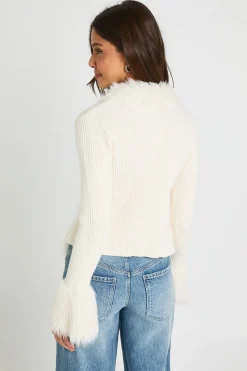 Cardigan En Maille À Liens Et Bordure En Synthétique