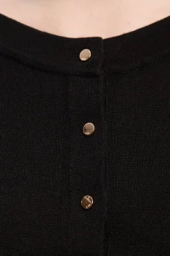 Cardigan en Maille Mélange Viscose à Manches Courtes