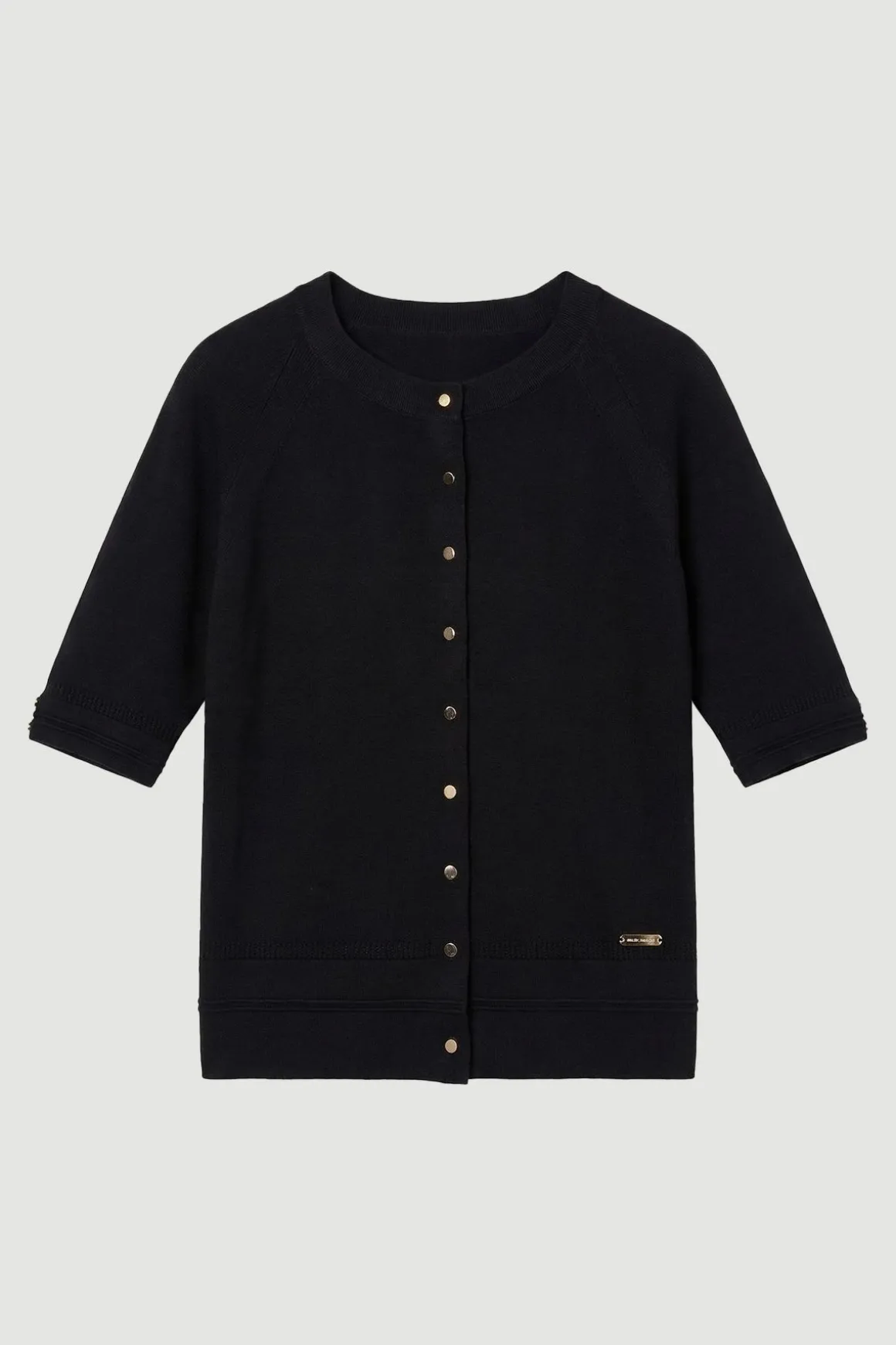 Cardigan en Maille Mélange Viscose à Manches Courtes