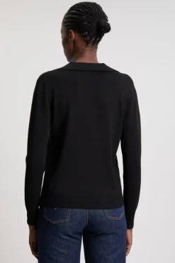 Cardigan En Maille Mélangée Viscose À Col Et Détails Pressions