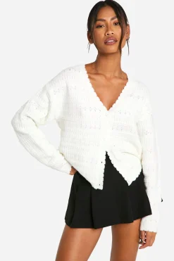 Cardigan en maille pointelle douce