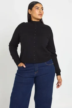 boohoo Cardigan En Maille Super Douce Col Montant Avec Boutonnage Intégral Plus<Femme Pulls Et Gilets|Toutes Les Mailles