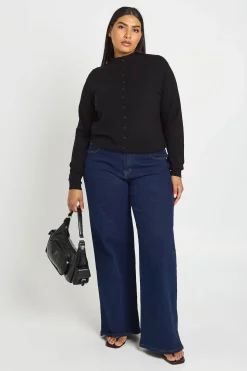 boohoo Cardigan En Maille Super Douce Col Montant Avec Boutonnage Intégral Plus<Femme Pulls Et Gilets|Toutes Les Mailles