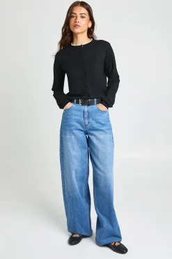 Cardigan En Maille Super Doux À Col Contrasté