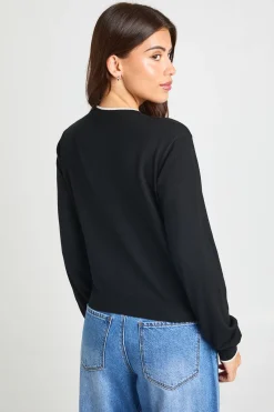 Cardigan En Maille Super Doux À Col Contrasté