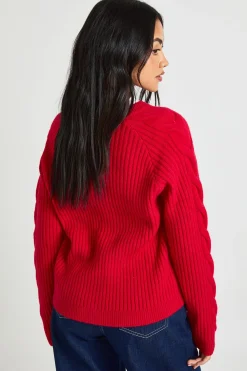 boohoo Cardigan en maille torsadée avec détail de bouton nœud<Femme Pulls Et Gilets|Toutes Les Mailles