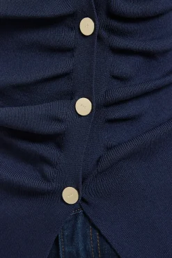 KarenMillen Cardigan En Maille Viscose À Fermeture Asymétrique<Femme Pulls Et Gilets|Toutes Les Mailles