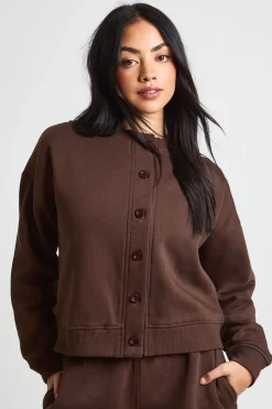 Cardigan en polaire à col haut