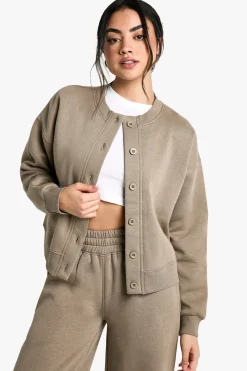 Cardigan en polaire à col montant