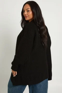 boohoo Cardigan en tricot gaufré Edge To Edge grande taille<Femme Pulls Et Gilets|Toutes Les Mailles