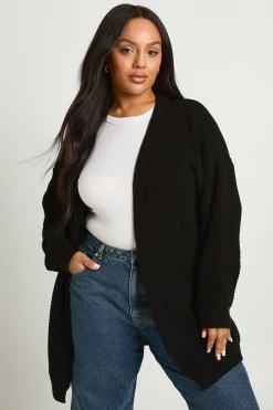 boohoo Cardigan en tricot gaufré Edge To Edge grande taille<Femme Pulls Et Gilets|Toutes Les Mailles