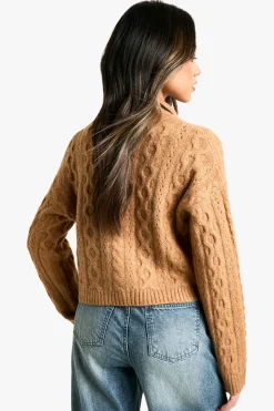 boohoo Cardigan en tricot torsadé avec col<Femme Pulls Et Gilets|Toutes Les Mailles