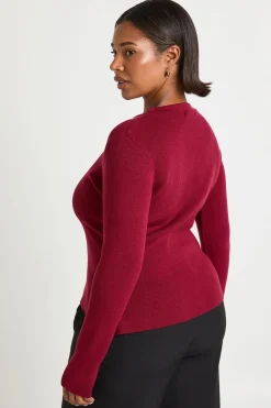 boohoo Cardigan Grande Taille à Col Rond avec Basque et Boutons Dorés<Femme Pulls Et Gilets|Toutes Les Mailles