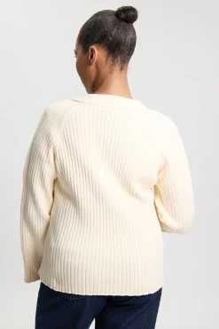 Cardigan Grande Taille En Coton Tricoté Avec Boutons