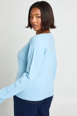 Cardigan Grande Taille en Maille Côtelée à Col Rond Boutonné