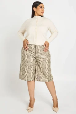 Cardigan Grande Taille En Maille Super Douce À Col Montant Et Boutonnage Intégral