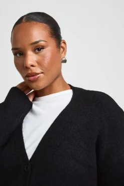 Cardigan Grande Taille En Maille Douce Avec Poches Et Col V