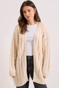Cardigan Long à Grosses Mailles Torsadées