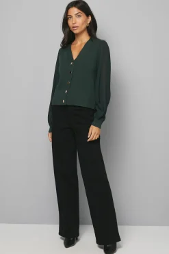 Wallis Cardigan à Manches en Mousseline et Boutonnage Devant<Femme Pulls Et Gilets|Toutes Les Mailles