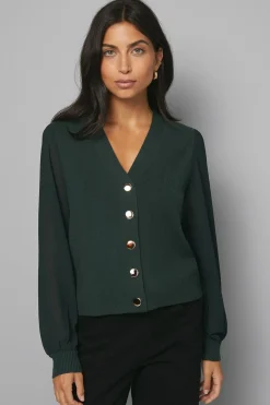 Wallis Cardigan à Manches en Mousseline et Boutonnage Devant<Femme Pulls Et Gilets|Toutes Les Mailles