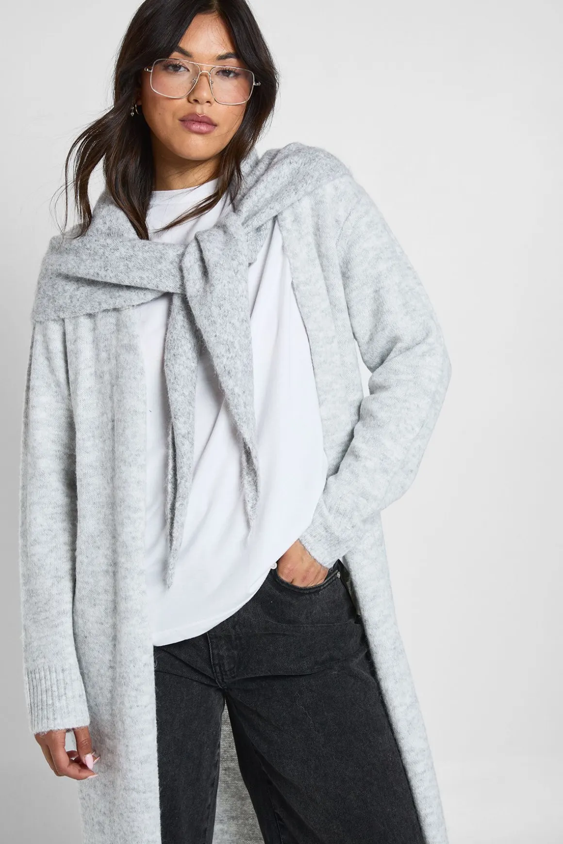 Cardigan maxi tricoté longline ultra-doux