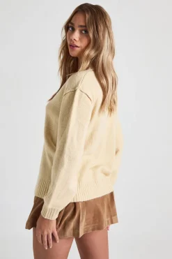 Cardigan Oversize Boyfriend en Maille Douce avec Détails de Couture