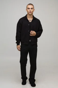 Cardigan Oversize à Col Détaillé Coupe Boxy
