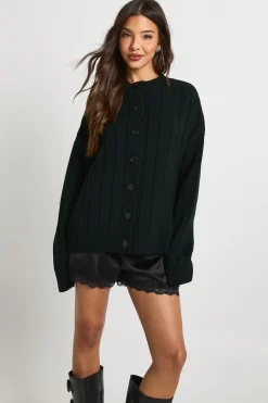 boohoo Cardigan oversize en maille côtelée épaisse<Femme Pulls Et Gilets|Toutes Les Mailles