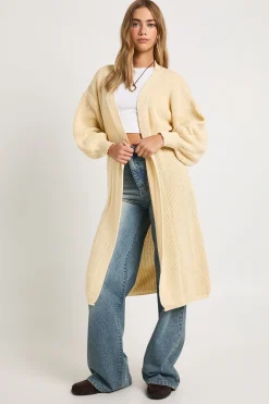 Cardigan oversize à manches bouffantes