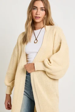 Cardigan oversize à manches bouffantes