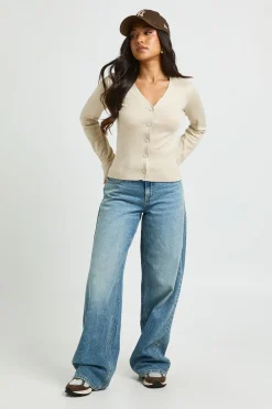 Cardigan Petite En Maille Côtelée À Ourlet Froncé