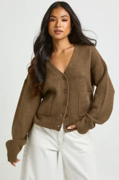Cardigan Petite En Maille Douce Avec Poches Détaillées Et Col En V